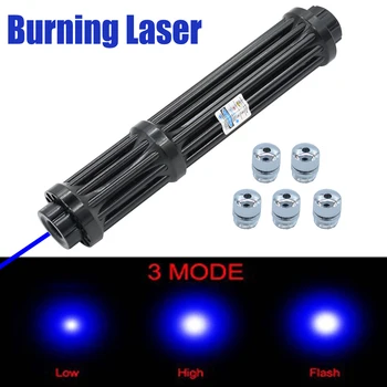 Niebieski wskaźnik laserowy długopis polowanie wysoka moc 10000м 450Нм celownik laserowy latarka świeci zapałka cygara świeca