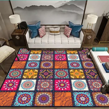 Nordic retro turecki czeski kwadratowy dywan salon, sypialnia, duży rozmiar dywan podłoga przedpokój mata salon kuchnia indywidualne