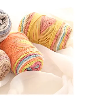 Nowa mleczarnia przędza bawełniana tęczowa przędza swetry szaliki DIY dywany, koce, poduszki, koc, przędza