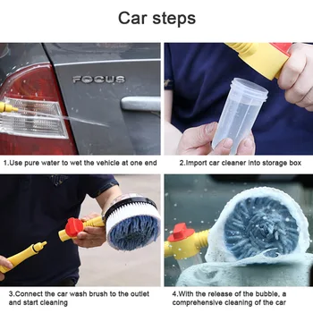 Nowa szczotka obrotowa do mycia samochodu z mydłem zbiornikiem spryskiwacza wody wycieraczka narzędzie do czyszczenia domu