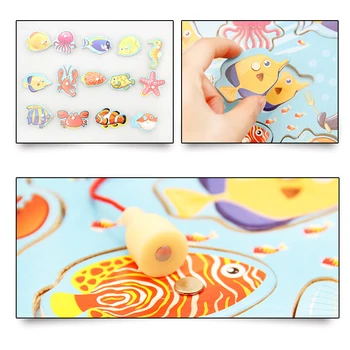 Nowe dzieci zabawy Połowów zabawki magnetyczne dzieci puzzle drewniane deska gry dla dzieci zabawki edukacyjne ryby gry dla chłopców i dziewczyn