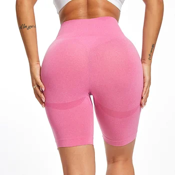 Nowe spodenki do jogi z wysokim stanem damskie bezszwowe krótkie siłownia fitness odzież pompki legginsy bieganie treningi sportowe krótkie spodnie dno