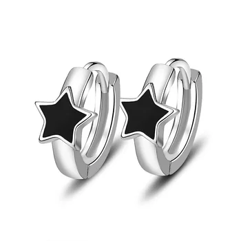Nowe srebrne kolczyki Black Star Earring For Women Fashion 2020 Fashion Jewelry oorbellen