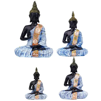 Nowy 2020 Tajlandia Rzeźba Buddy, Posąg Buddy Zielona Żywica Ręcznie Buddyzm Hinduskiej Shui Statuetka Medytacja Wystrój Domu