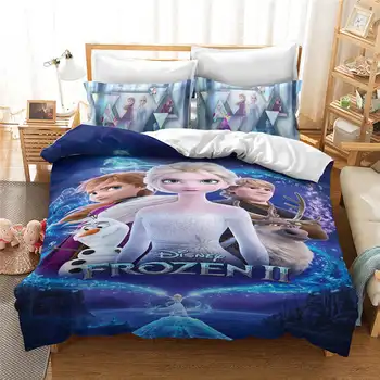 Nowy 3D mrożony 2 Elsa Anna koc poszwa dla dziewczyn wystrój sypialni Twin rozmiar pościeli królowa król narzuta двуспальное pościel