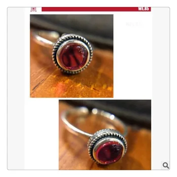Nowy 925 Srebro Czerwony Kryształ Pierścienie Dla Kobiet Regulowany Rozmiar Palec Pierścień Dziewczyny Partia Dekoracje Ślubne