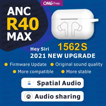 Nowy R40 MAX TWS 45DB ANC bezprzewodowe słuchawki Bluetooth, słuchawki przestrzenna redukcja szumów HD MIC czujnik światła PK Air21