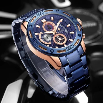 Nowy WWOOR zegarki męskie 2020 pełna stalowa wodoodporny sportowe męskie zegarki Top luksusowej marki chronograf świetlny Kwarcowy zegarek męski