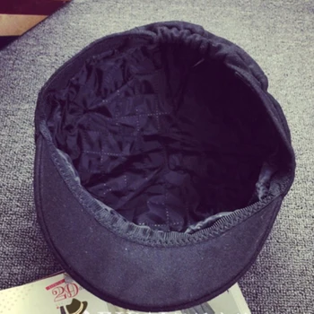 Nowy jednolity prosty wełniany filc Gazeciarz czapka korea moda kociego ucha ośmioboczna czapka dla Kobiet, Jesień Zima artysta malarz bierze kapelusz