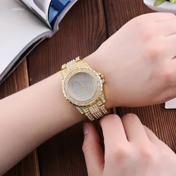 Nowy kwarc Relogio Feminino Kryształ zegarek damski pełny stali zegarki damskie kobiety reloj hombre montre femme zegarek damski