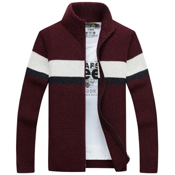 Nowy seller Zimowy Sweter Cardigan Sweter Mężczyźni Wysokiej Jakości Moda Mężczyźni Codziennie Na Co Dzień Jest Gruba Hit Kolor Męska Kurtka