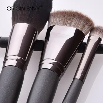 ORIGIN ENVY 8pcs Premium Black Wooden Handle Makeup Brush Loose Powder Eye Shadow Eyebrow Makeup Brush Kit High-end Products