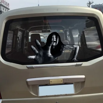 Odblaskowa Naklejka Samochodowa Straszne Ciężarówki Duchy Głowa Horror Halloween Dekoracje Samoprzylepne Mijania Użytkownicy Stylizacja Plakat