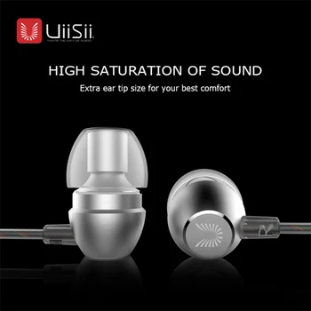 Oryginalny UiiSii HM7 Metal In-ear słuchawki Super Bass DJ stereo muzyczny zestaw słuchawkowy z mikrofonem 3,5 mm dla iPhone /xiaomi Phone PC