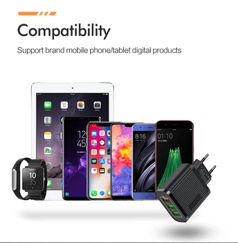 PD 35W Fast Charger QC3.0 2.1 A 4 porty USB Quick Travel Wall Charger Adapter Full Compatible for Mobile Charger