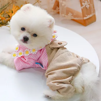 PETCIRCLE nowa pies szczeniak odzież Daisy krawat kombinezon Pet Cat Fit mały pies wiosna i jesień Pet ładny garnitur pies tkaniny pies płaszcz