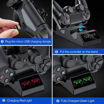 PS4 Controller Charger Playstation 4 Charger Station 2 Micro USB, ładowarek Донглами Dual Charging Dock Sony PS4 Slim Pro