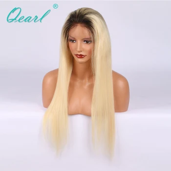 Pełne Koronki peruki ludzkich włosów peruki dla kobiet Ombre 1b/613 blondynka bezpośrednie wstępnie ощипанные naturalne włosy Remy włosy 130% do 150% Qearl