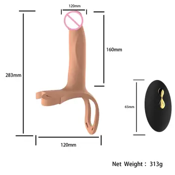 Pilot zdalnego sterowania pasek na dildo wibrator dla mężczyzn duży ROZMIAR wypełniacz Silikonowy penis męski hollow strap-on penis wibrator seks produkty