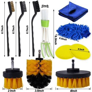 Power Scrub Drill Brush Detail Brush Set Gąbka Polishing Pad Kit Drill Brushes For Car Tire Wheel Rim For Bathroom Cleaning