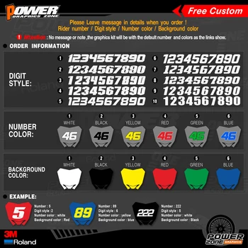 PowerZone Custom Team Graphics Tła Decals 3M Stickers Kit For KTM SX SXF MX 16-18 EXC XCW Enduro 17-19 125 to 500cc 18