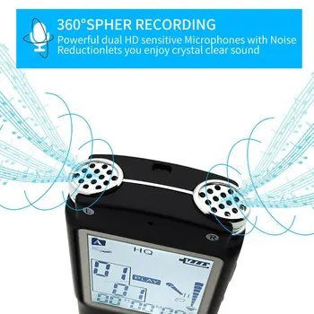 Przenośny cyfrowy rejestrator aktywowany głosem dźwięk cyfrowy dyktafon nagrywanie dyktafon odtwarzacz MP3