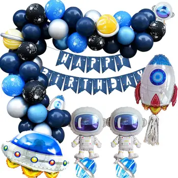 QIFU kosmonauta temat balon garland Galaktyka kosmos partia kosmonauta rakieta Planeta balony z Okazji Urodzin wystrój dzieci