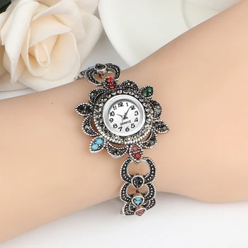 QINGXIYA Top Brand Luxury Quartz Watch Women Silver Vintage Bracelet Clock Women Ladies Watch Stainless Steel Women Clock prezenty