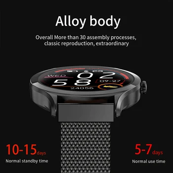 RUNDOING MK10 Women Smart watch men full round touch scree with Zinc alloy Female body function Blood pressure smartwatch men