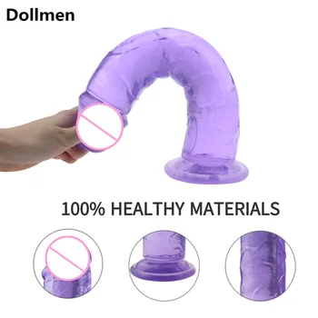 Realistyczny wibrator z bardzo silną przyssawką erotyczny galaretka dildo sex zabawki dla kobiet, sztuczny penis G-spot Simulation