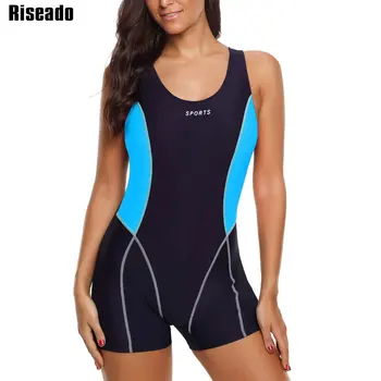 Riseado Sports One Piece Swimsuit Kobiety Boyleg 2021 Stroje Kąpielowe Damskie Patchwork Stroje Kąpielowe Racer Back Training Swimsuits