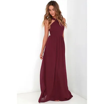 S-XXXL Kobiece eleganckie dopasowanie sukni szydełku szyfonowa strój plażowy 2019 sexy bez rękawów, długie wieczorowe sukienki maxi Vestidos