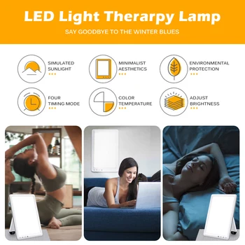 SAD Therapy Lamp Brightness adjustable Światłolecznictwo Bionic Solar Light UV-Free 10000 Lux Light Therapy Timeable For Home/Office
