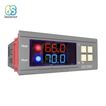 SHT2000 AC 110-220 w cyfrowy regulator temperatury i wilgotności domowy lodówka termostat Humidistat termometr higrometr Max 10A