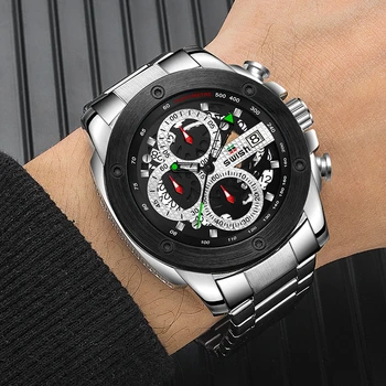 SWISH Sport Chronograph Watch 2020 Men Fashion Brand wodoodporny zegarek kwarcowy zegarki srebrne zegarki wojskowe Relogio Masculino