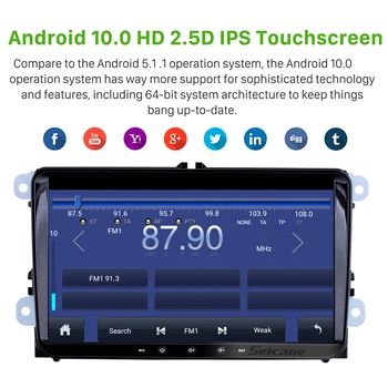 Seicane Android 10.0 2 din Car Radio GPS odtwarzacz multimedialny dla VW/Volkswagen/Golf/Passat/b7/b6/Skoda/Seat/Octavia/Polo/Tiguan