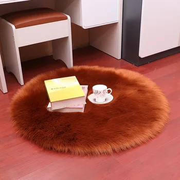 Sholisa Faux Fur Area Rug puszysty dywan okrągły kształt 6 cm Stos puszysty dywan do salonu, sypialni Sea Set Home Deco 6 rozmiarów