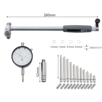 Skala kalibru otwory 50-160 mm/0,01 mm, aluminiowa obudowa metryczny Шкаловый wskaźnik dla narzędzi pomiaru średnicy wewnętrznej cylindra silnika