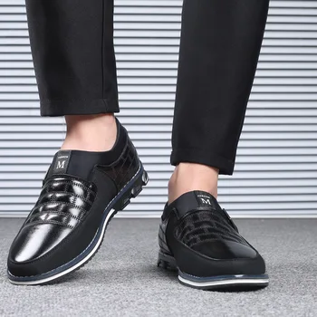 Skóra naturalna męskie obuwie marki 2019 męskie mokasyny mokasyny oddychające poślizgu na czarne buty do jazdy plus rozmiar 38-46