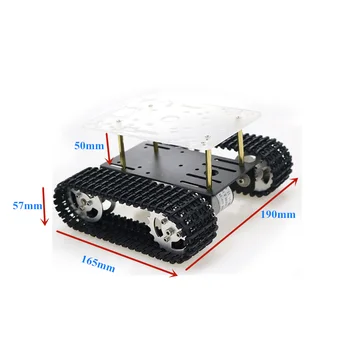 Smart Robot Tank Chassis gąsienicowa motoryzacyjna platforma z silnikiem 12V 350rpm dla Arduino DIY Robot Toy Part T100 2018