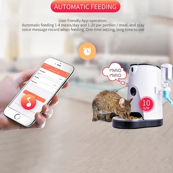 Smart Wifi Automatic Cat Feeder Pet Food Dispenser Feeding Bowl APP Control Voice Recording Camera Pet Automatic Drinking Bowl