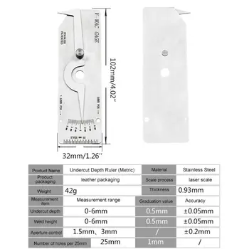 Spawania czujnik podcienie 0-6mm Wysokość zbrojenia spoin / głębokość podcienie przyrząd pomiarowy w jednostkach metrycznych mm
