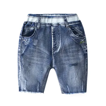 Spodnie полудлинные 2021 letnia moda 2-8 10 lat dziecko Sport Dzieci 5 Capri chłopiec cielę długość otworu denim jeans
