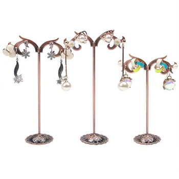Sprzedaż hurtowa 8 modeli opcji moda 3 szt./lot biżuteria wyświetlacz metalowy uchwyt kolczyki wyświetlacz Kryształ biżuteria Kolczyki stojak