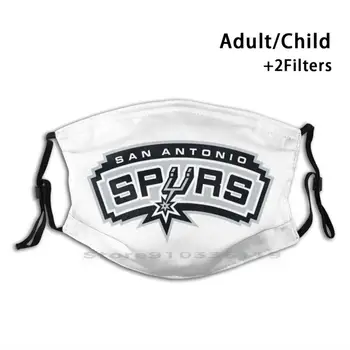 Spurs - San Antonio Print Reusable Pm2.5 Filter DIY Mouth Mask Kids Logo