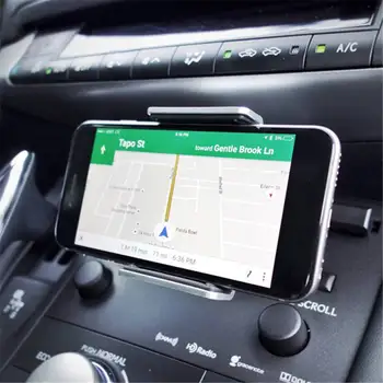 Stop aluminium 360 obrotowy Uniwersalny samochodowy CD slot dla telefonu komórkowego GPS uchwyt 3,5-5,5 cali Cellphoone uchwyt