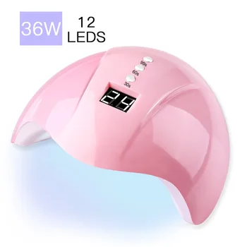 Suszarka do paznokci do paznokci LED lampa UV 36 Watt dla wszystkich żeli 12 diod led lampa UV do paznokci maszyna utwardzania 30s/60s/99s zegar gniazdo USB, lakier