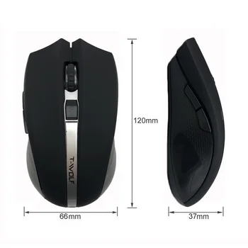 T-WOLF Q5 bezprzewodowa 2,4 Ghz cicha myszka 1800DPI regulowana ergonomiczna dobra mysz bezprzewodowa optyczna myszka do laptopa