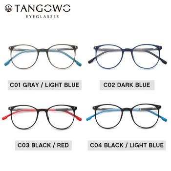 TANGOWO TR90 rama dla punktów Mężczyźni Kobiety rocznika okrągłe okulary przepisane im pełne optyczna oprawki do okularów dla mężczyzn