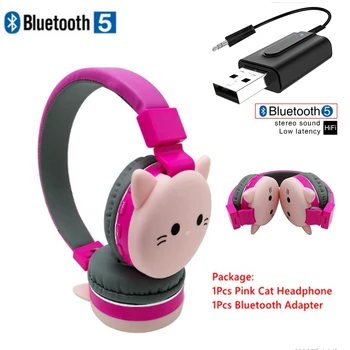 TV PC głośnik słuchawki bezprzewodowe ładny kot królik bluetooth, słuchawki z mikrofonem dziewczyny, dzieci, muzyka kask wsparcie TF karty prezent